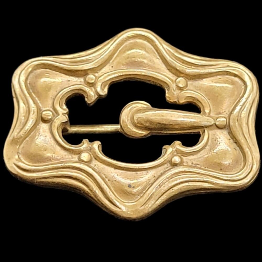 Elegant Antique Art Nouveau 10K Gold Pin Romantic Organic‎ Jewelry Accent